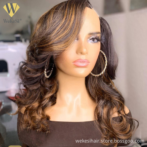 Upart Human Hair Wig,Wholesale Factory Price Best Quality Brazilian Human Hair Wig,Kinky Curly U Part Wigs For Black Women